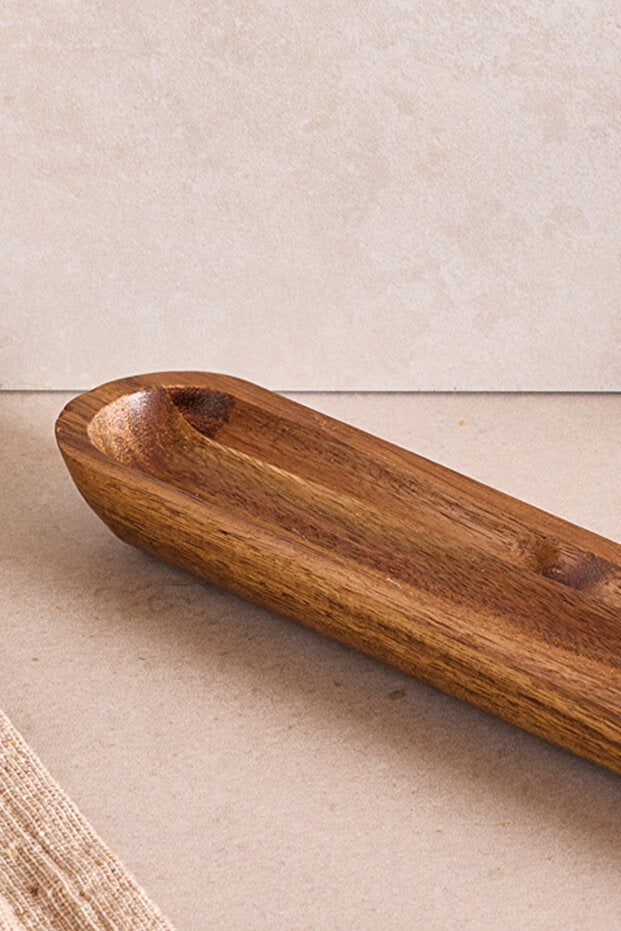 Acacia Wood Olive Serving Tray - 36x5 cm