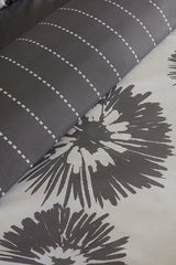 طقم غطاء لحاف نفرين قطن 100% كورال سي - رمادي