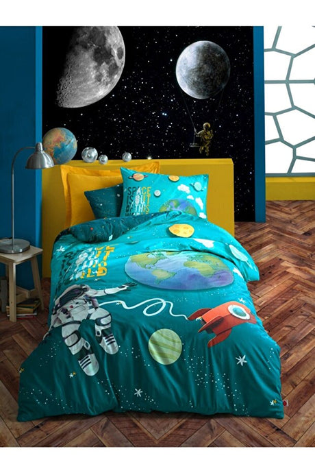 Junior Little Astronaut 100% Cotton Single Duvet Set