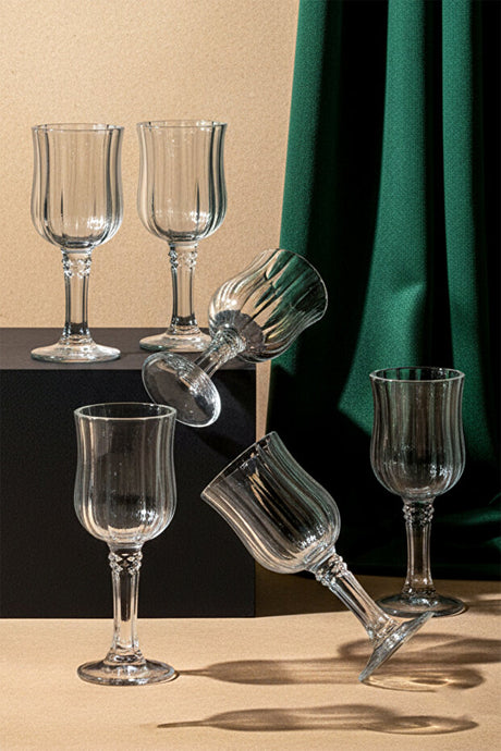 Ribbed Glass Coffee & Espresso Side Glasses - 55ml Set of 6