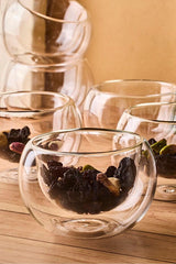 Double-Walled Glass Bowls - Set of 6 for Sauce, Jam & Snacks