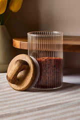 Acacia Vacuum Lid Borosilicate Glass Jar - 210ml