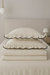 Double Size 100% Cotton Ruffled Duvet Cover Set - 3 Piece