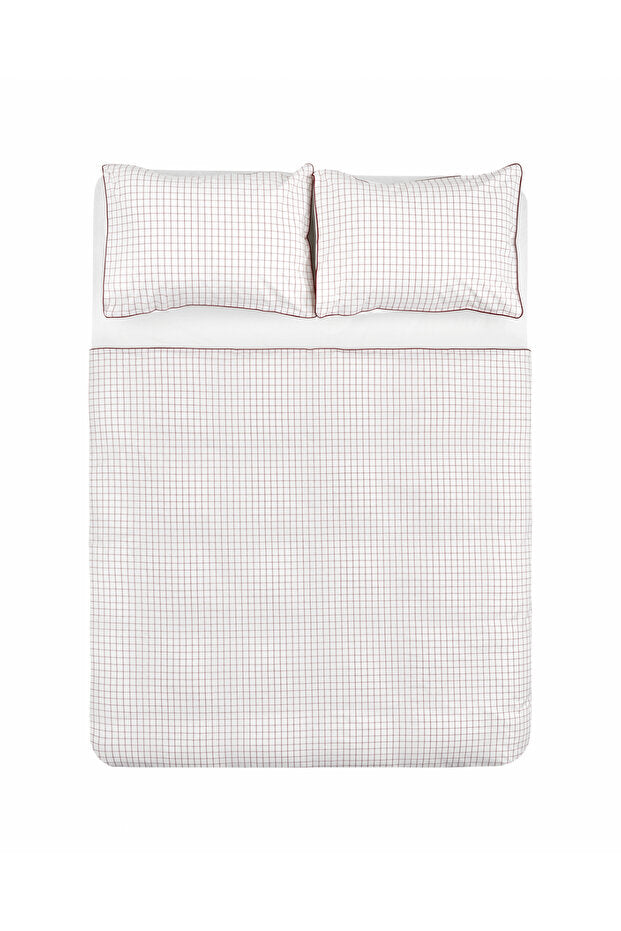 Daren 100% Cotton Double Duvet Cover Set - Red