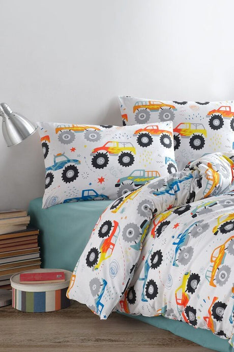 Cars Monster Truck 100% Cotton Single Duvet Cover Set