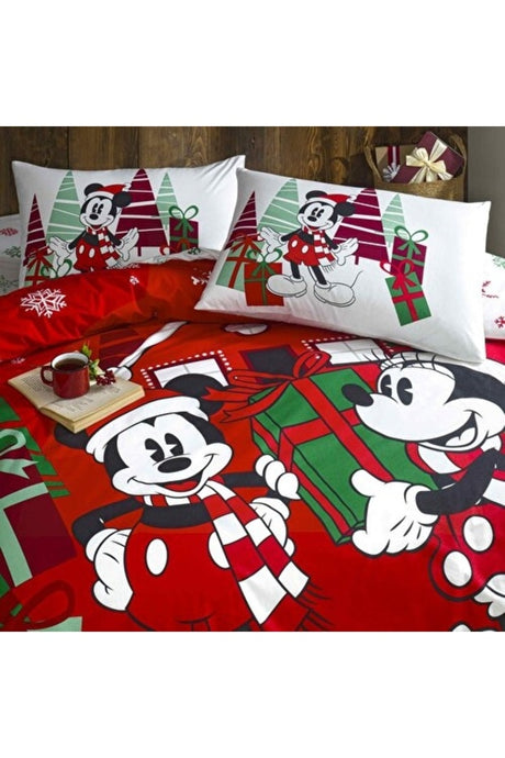 Disney Minnie & Mickey Christmas Double Duvet Cover Set - 100% Cotton