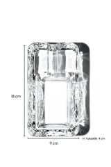 Crystal Glass Ashtray - Hand Made, Elegant Design, 18x9x4 cm