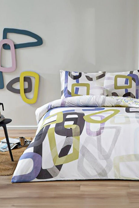 Single Duvet Cover Set - Modern Geometric Pattern, 160x220 cm
