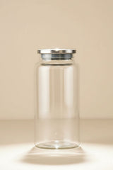 Metal Lid Glass Storage Jar - 1400ml Capacity for Pantry Organization