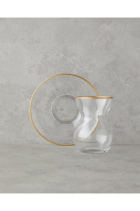 English Home Stellar Premium Gold Glass 6-Person Tea Set - 12 Piece