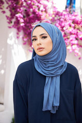 Indigo Blue Jersey Shawl - Soft & Lightweight