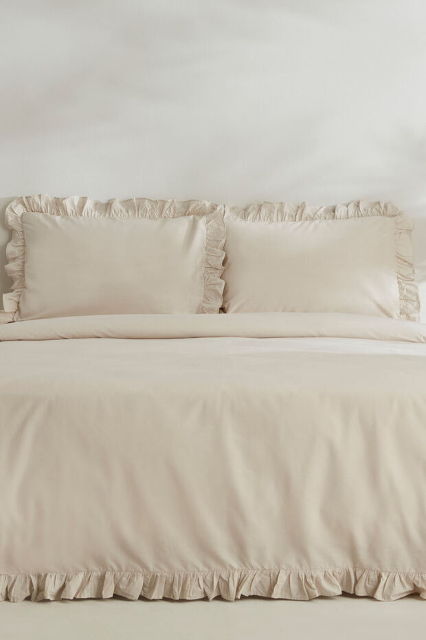 Pure Ruffle 100% Cotton Double Duvet Cover Set - 200x220 cm