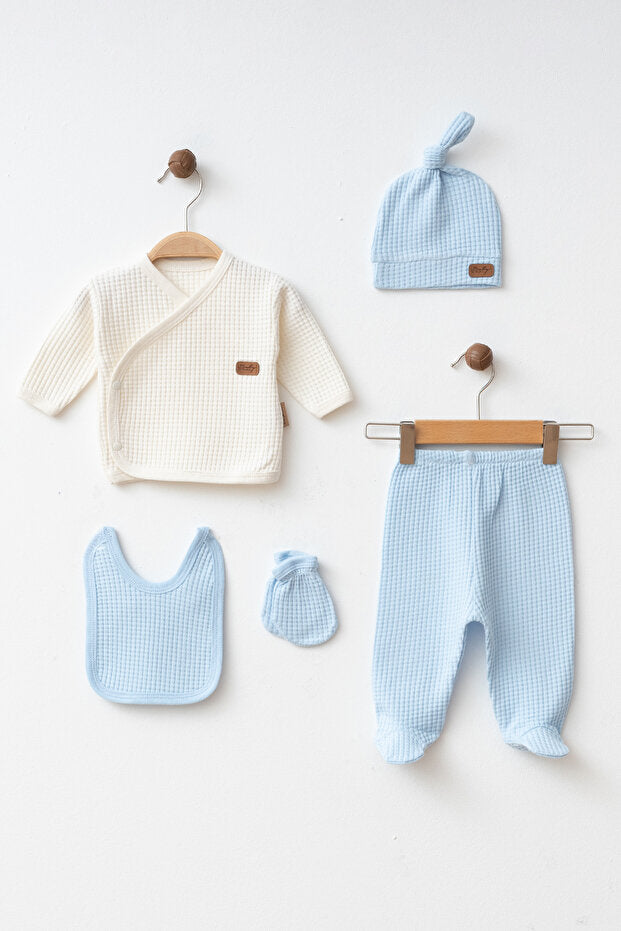 Newborn Waffle 100% Cotton 5-Piece Hospital Exit Set (0-3 Months)