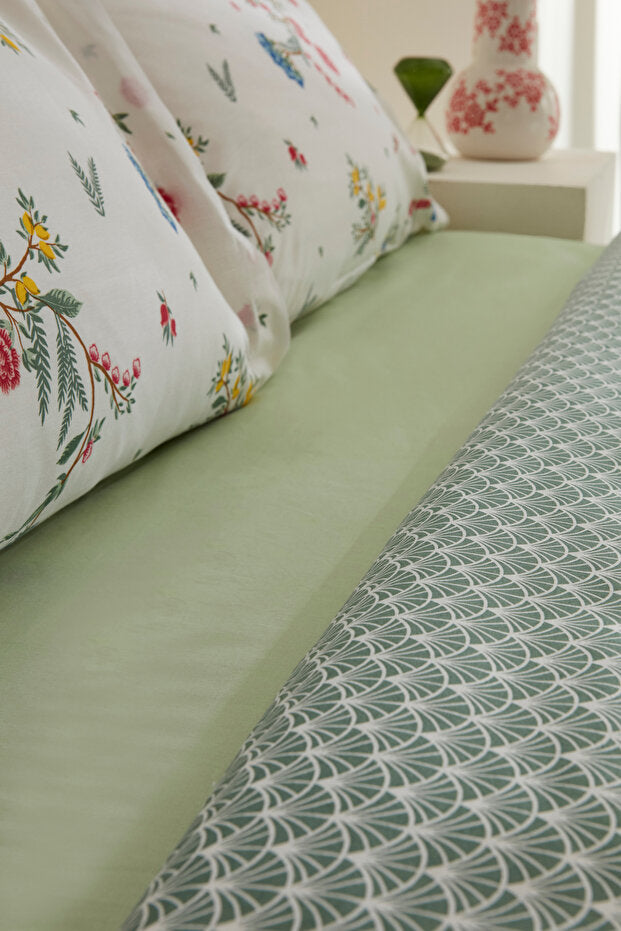 Dina 100% Cotton Double Duvet Cover Set - Multicolor Floral