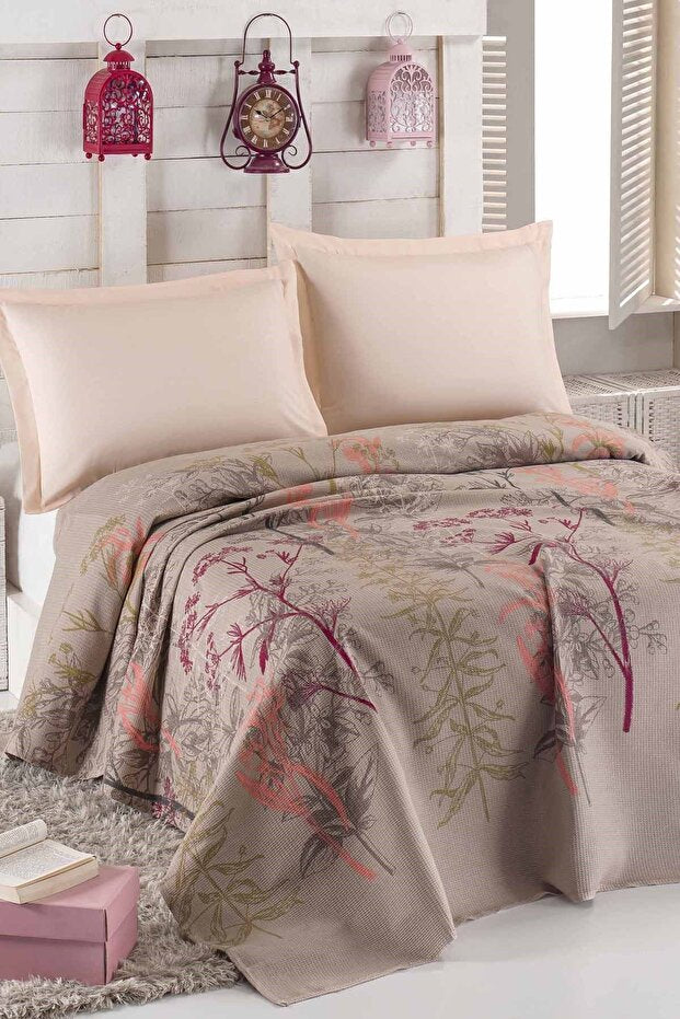 Urla Beige Single Cotton Pike - 160x235 cm