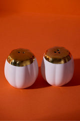 Elegant Pumpkin Porcelain Salt & Pepper Shaker Set - 2 Pieces