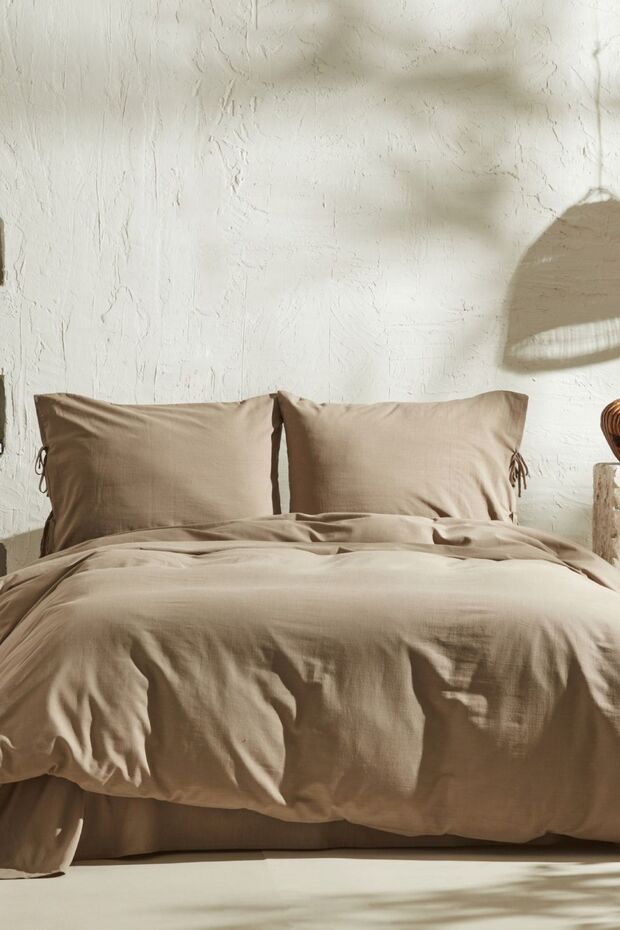 4 Element Double Duvet Cover Set - Latte, 100% Cotton