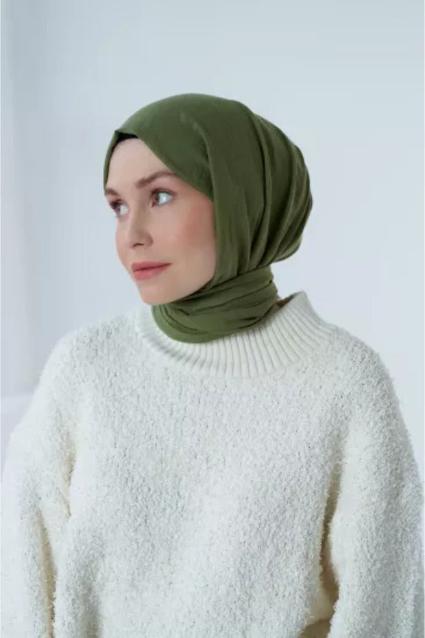 Sciarpa Neo in Cotone - Verde Haki Morbido