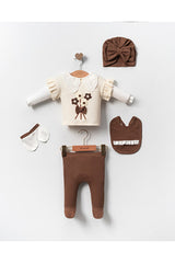 Ensemble 5 pièces de cache-couches fleuris pour bébé fille - Coffret de sortie de maternité