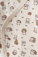 Ensemble de sortie de maternité 6 pièces pour nouveau-né, coton 100%, à motif ourson mignon, avec couverture en mousseline