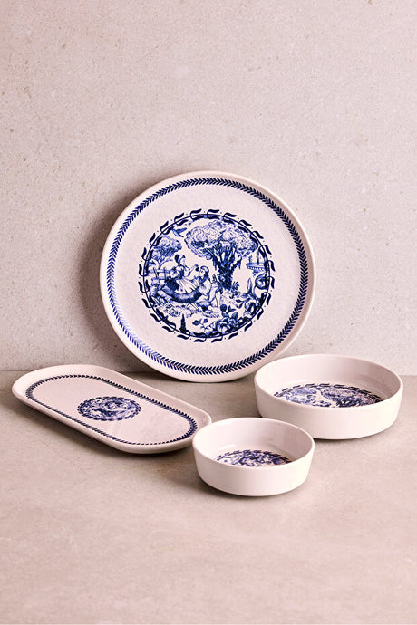 French Vintage 14-Piece Stackable Breakfast Set for 6
