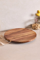 Acacia Wood Serving Stand - 35 cm Diameter Round Board