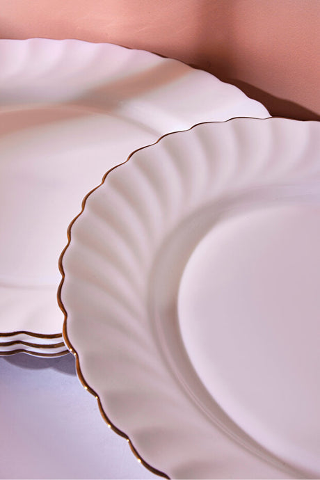 Elegant Waves Opal Gilded Serving Plate - 26.5 cm