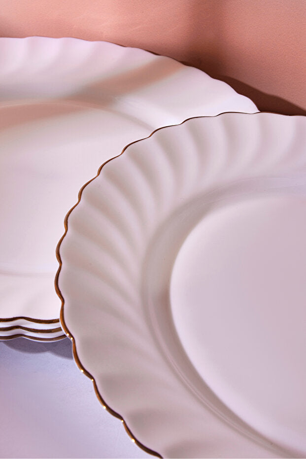 Elegant Waves Opal Gilded Serving Plate - 26.5 cm