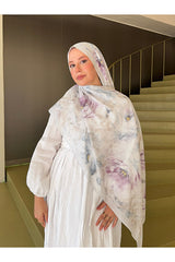 French Silk Patterned Shawl - Draped & Elegant