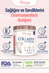 Vitarise Hydrolyzed Collagen Peptides Powder - Type 1, 2, 3 - 450g