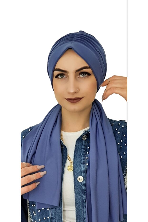 Indigo Ready Turban & Scarf Set - Timeless Style