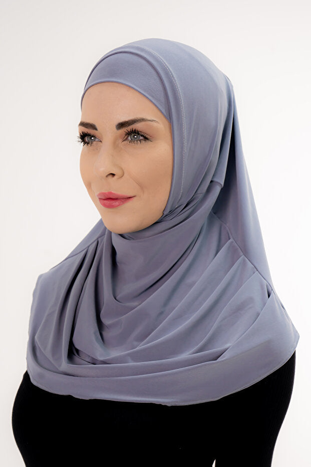 Easy-Wear Pleated Hijab Set - 50cm, 2-Piece