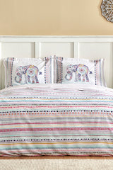 Marilla 100% Cotton Double Duvet Cover Set - Elephant Design
