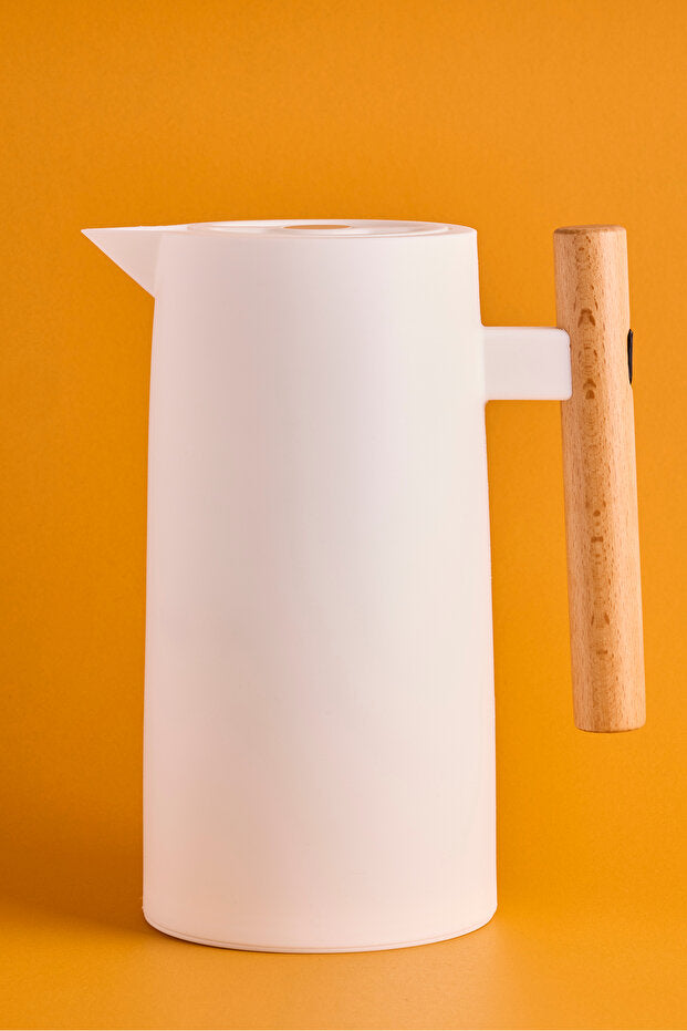 Nordic Style Vacuum Thermos with Bamboo Handle - 1000ml