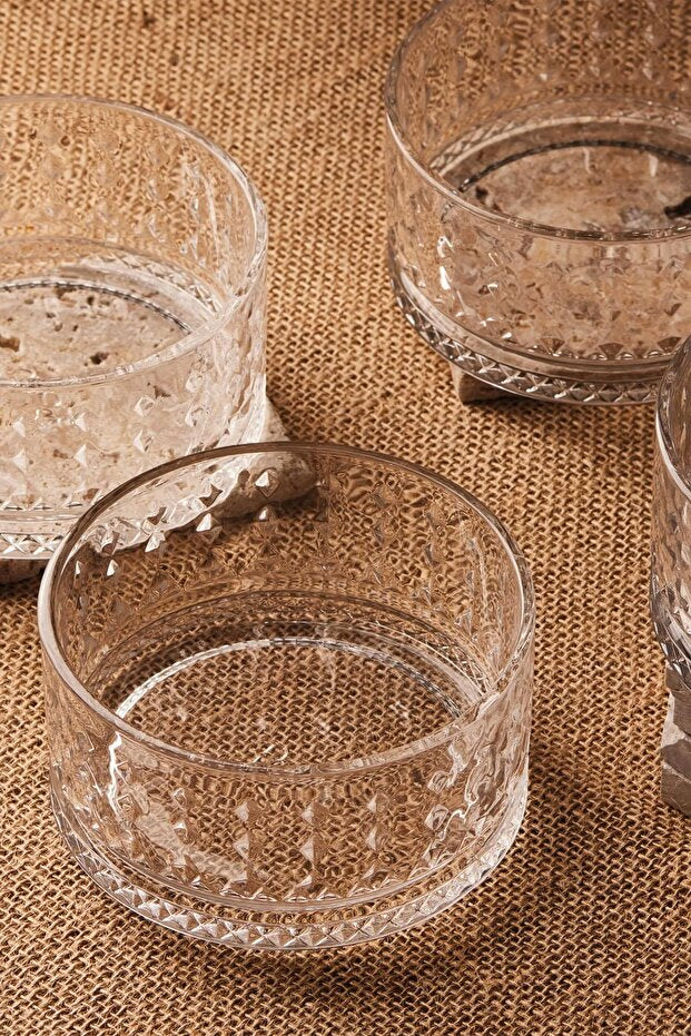 Marilyn Wide Glass Snack Bowls - Set of 4, 460ml Each
