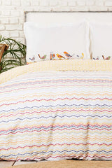 Alegra Mood Multi 100% Cotton Double Duvet Cover Set with Playful Birds