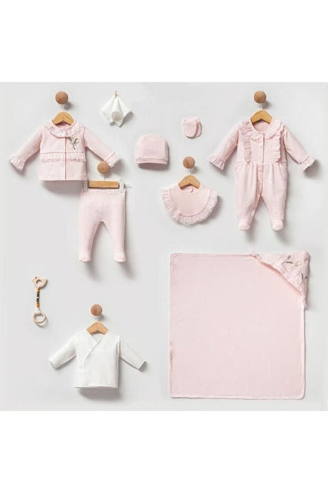Organic Floral Embroidered 10-Piece Baby Bodysuit Set