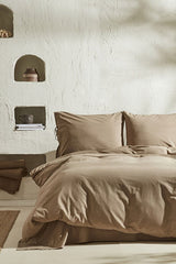 4 Element Double Duvet Cover Set - Latte, 100% Cotton
