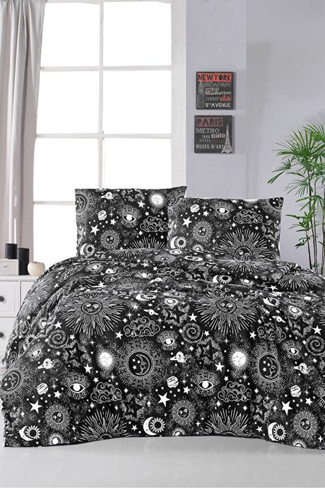 Black & White Mystical Duvet Cover Set - 200x220 cm