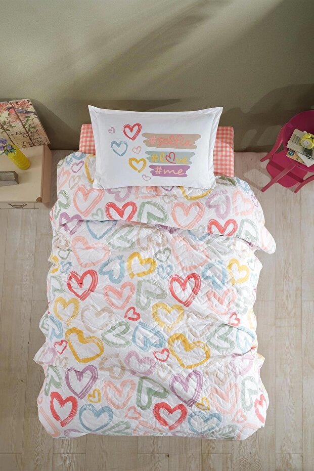 Ranforce 100% Cotton Single Bedding Set - Selfie Design, All-Season
