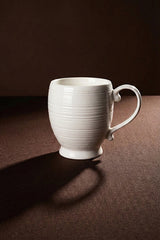 Pure Line White Porcelain Ribbed Mug Set - 4-Piece, 230ml Each