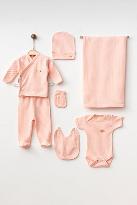 Newborn 7-Piece Basic Ribbed Cotton Baby Layette Set 0-3 Months