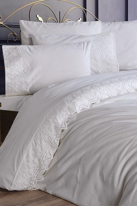 French Lace Cream Duvet Cover Set - 200x220cm