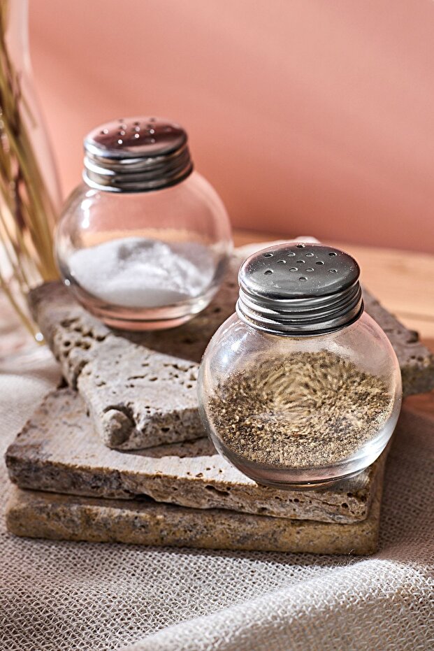 Elegant Glass Salt & Pepper Shaker Set - 50ml x 2