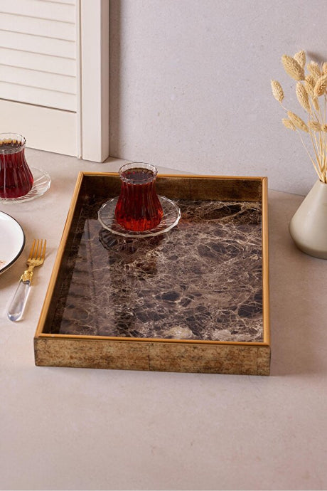 Turin Black Marble Serving Tray - 28x40 cm