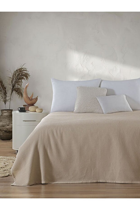 100% Organic Cotton Waffle Weave Single Bedspread 160x230cm