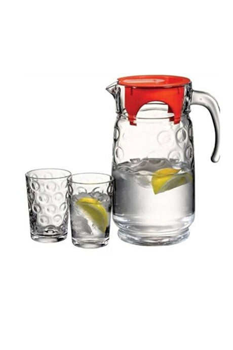 Pasabahce Professional Rings Glass Carafe & Tumbler Set - 1.7L, 7-Piece