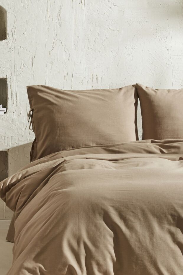 4 Element Double Duvet Cover Set - Latte, 100% Cotton
