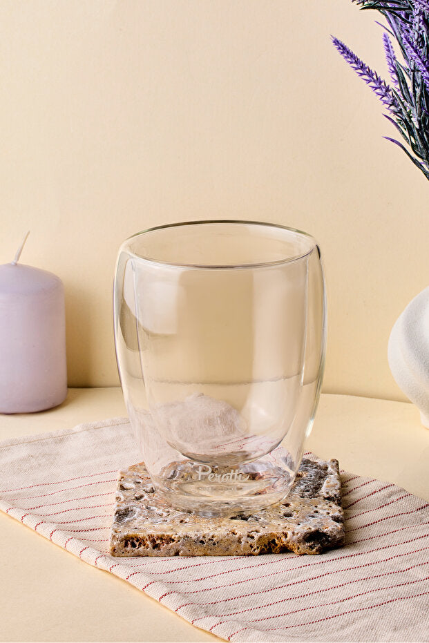 350ml Double Walled Insulated Glass - Hot & Cold Beverages