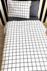 Single Plaid Duvet Cover Set - 3 Pieces, 160x220cm